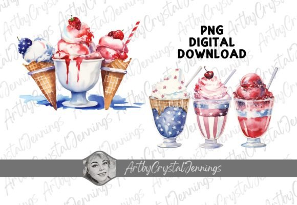 Download Patriotic American Ice Cream Design PNG - Ice cream design Collection