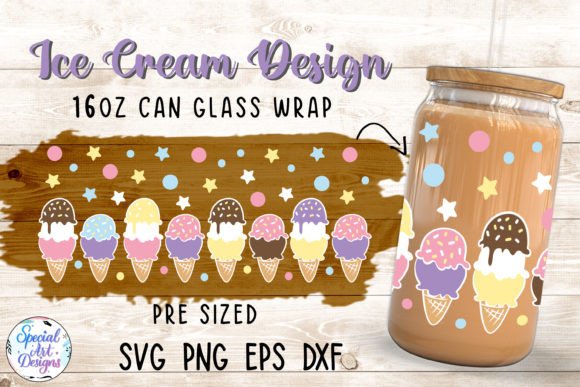 Download Ice -cream Design Glass Wrap Cut File - Premium Resources